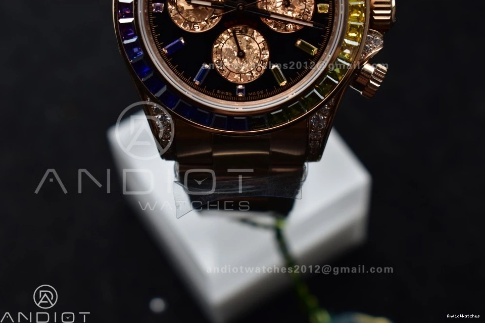 776 Bracelet Daytona Dial Best Edition ZF SH Black Diamonds 1:1 Durable on Rainbow 116595RBOW RG 0503